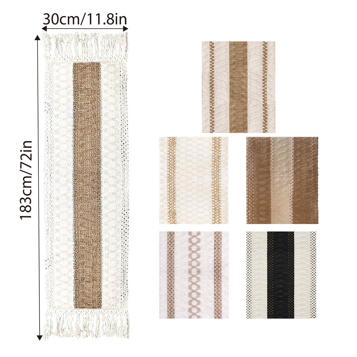 Cotton Linen Table Runner with Knot Tassel Bed End Towel Long Tablecloth Mat  AU