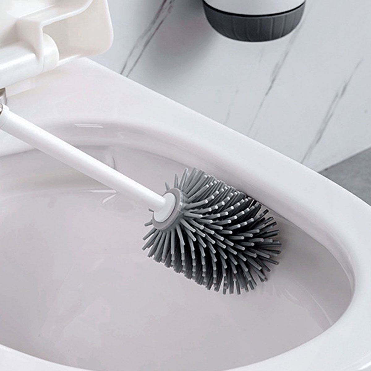 Wall Mounted Silicone Toilet Brush No Dead Cleaning Brush for Bathroom Household