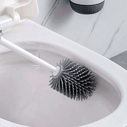 Wall Mounted Silicone Toilet Brush No Dead Cleaning Brush for Bathroom Household