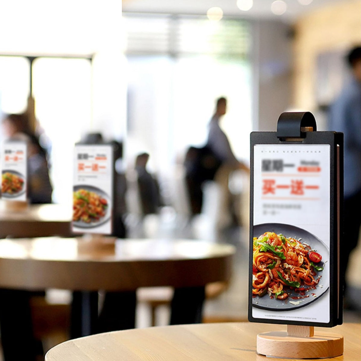 Wooden Tabletop Menu Holder Stand 20x10cm for Restaurant