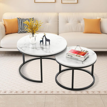 Round Tea Table Living Room Rock Plate for Home Coffee Table Modern Decor AU