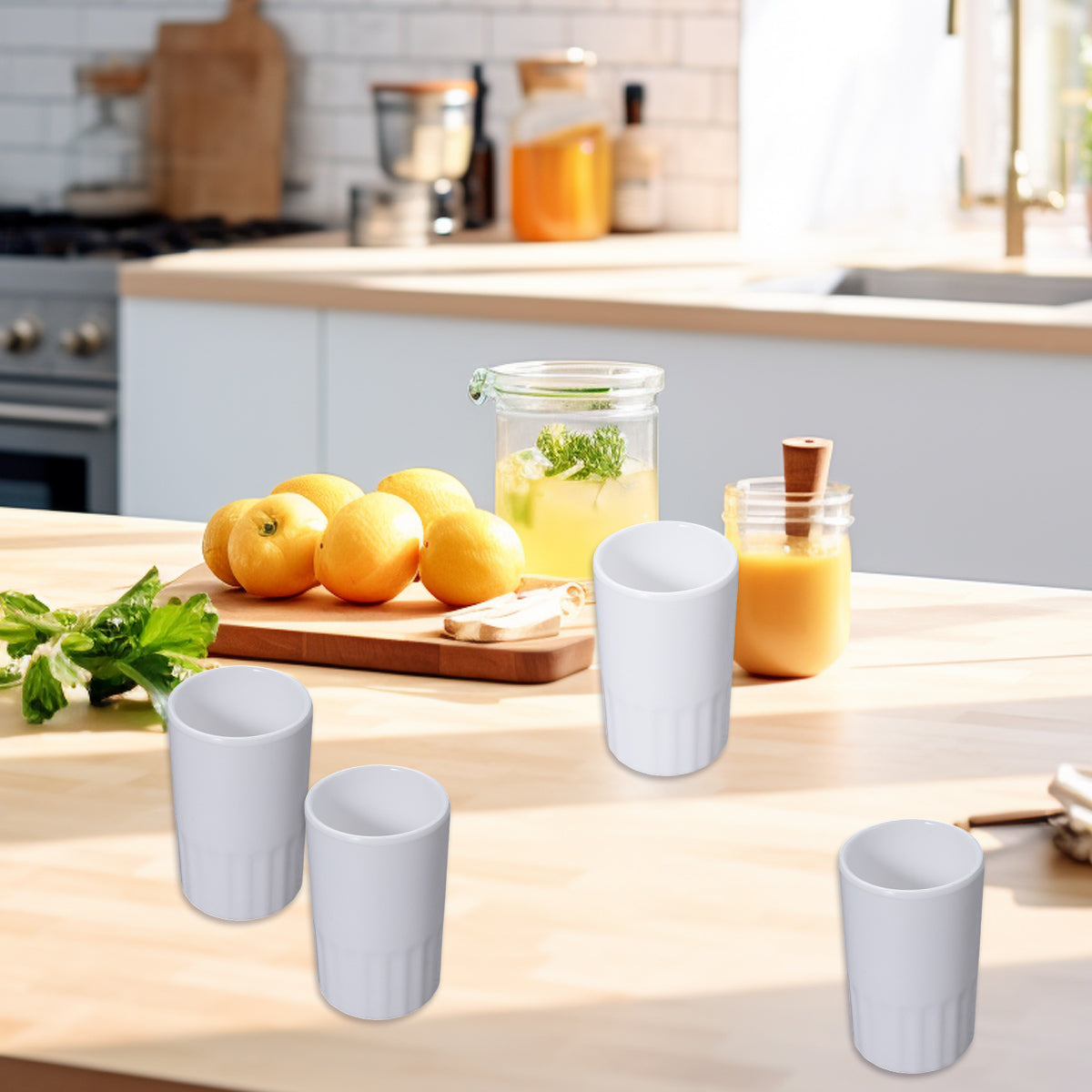 10 Pcs Shatterproof Melamine Tumbler Mugs White Durable