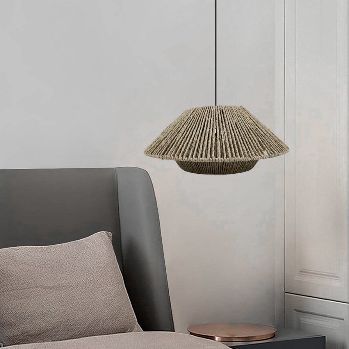 Woven Paper Rope Lampshade for Ceiling Pendant Light