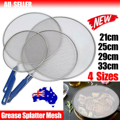 Anti Splatter Guard Oil Net Splash Cover for Pan Frying Cooking 4 Sizes