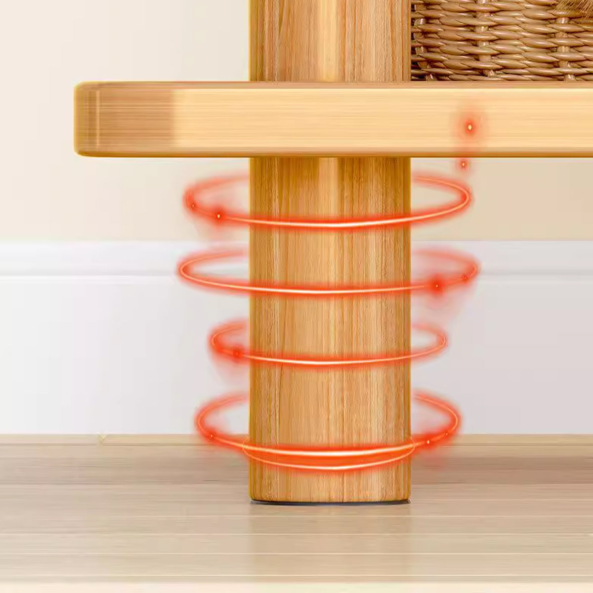 Two-Tier Mini Side Table Wood Grain Compact Storage