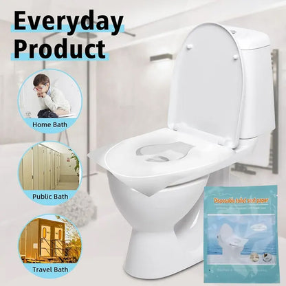 50 Pcs Dissolvable Disposable Toilet Seat Pads Travel Hotel