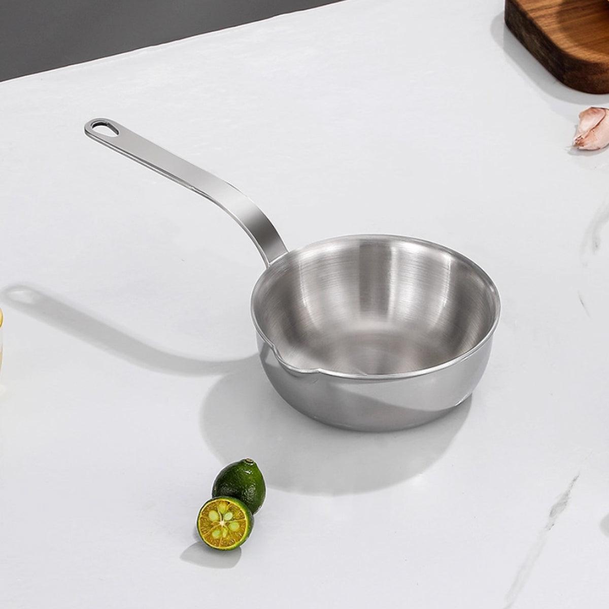 304 Stainless Steel Oil Splatter Proof Home Small Frying Pan for KitchenCooking