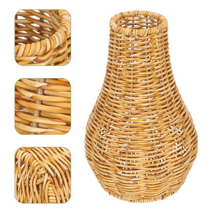 Imitation Rattan Woven Vase Decorative Flower Vase Arrangement for Home Decor