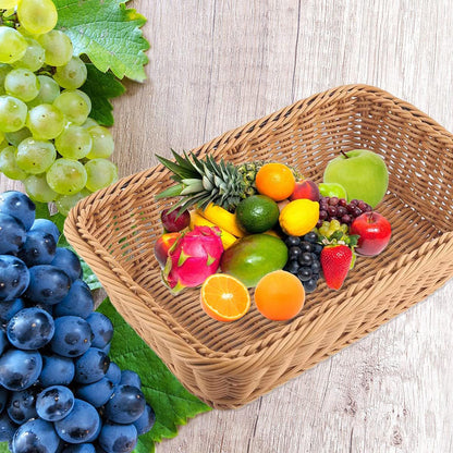 Hand Woven Rattan Tray Snack Serving Dish Hotel Fruits Pastry Plate Basket AU