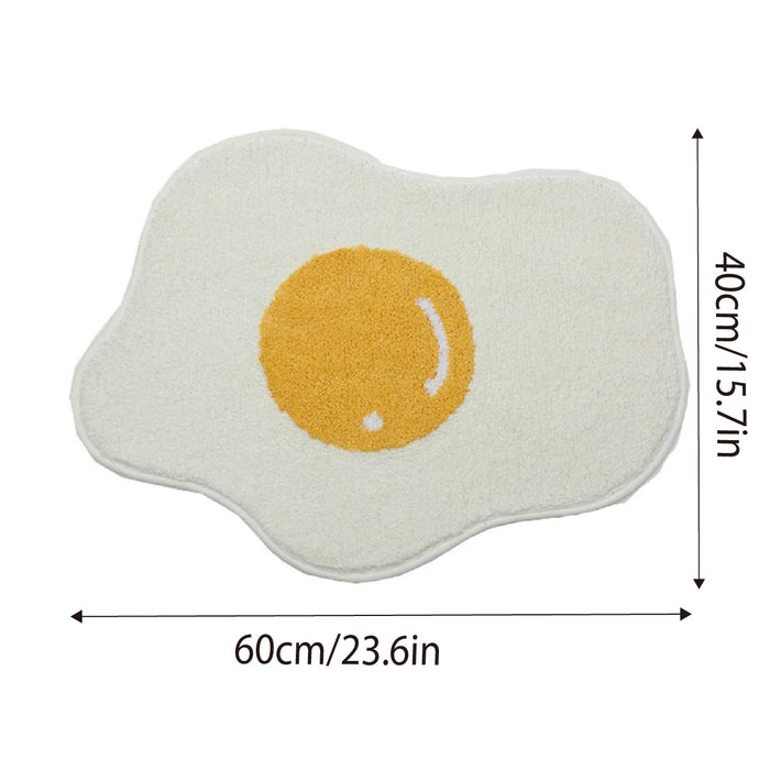 Floor Mat with Fried Egg Shape and Plush Top