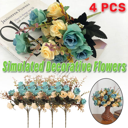 4pcs Artificial Flowers Floral Arrangement for Living Room Decor
