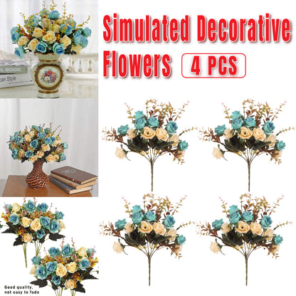 4pcs Artificial Flowers Floral Arrangement for Living Room Decor