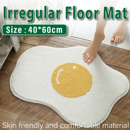 Irregular Fried Egg Shape Floor Mat Soft Imitation Wool Rug