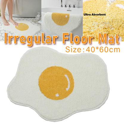 Irregular Fried Egg Shape Floor Mat Soft Imitation Wool Rug