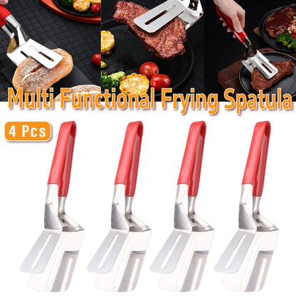 4pcs Stainless Steel Steak Tongs Frying Spatula Kitchen Tool Set