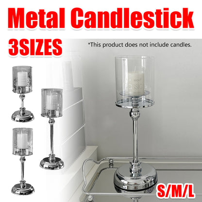 Metal Glass Candlestick Holder Decorative Table Ornaments Modern Home Decor