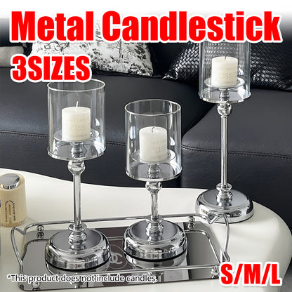Metal Glass Candlestick Holder Decorative Table Ornaments Modern Home Decor