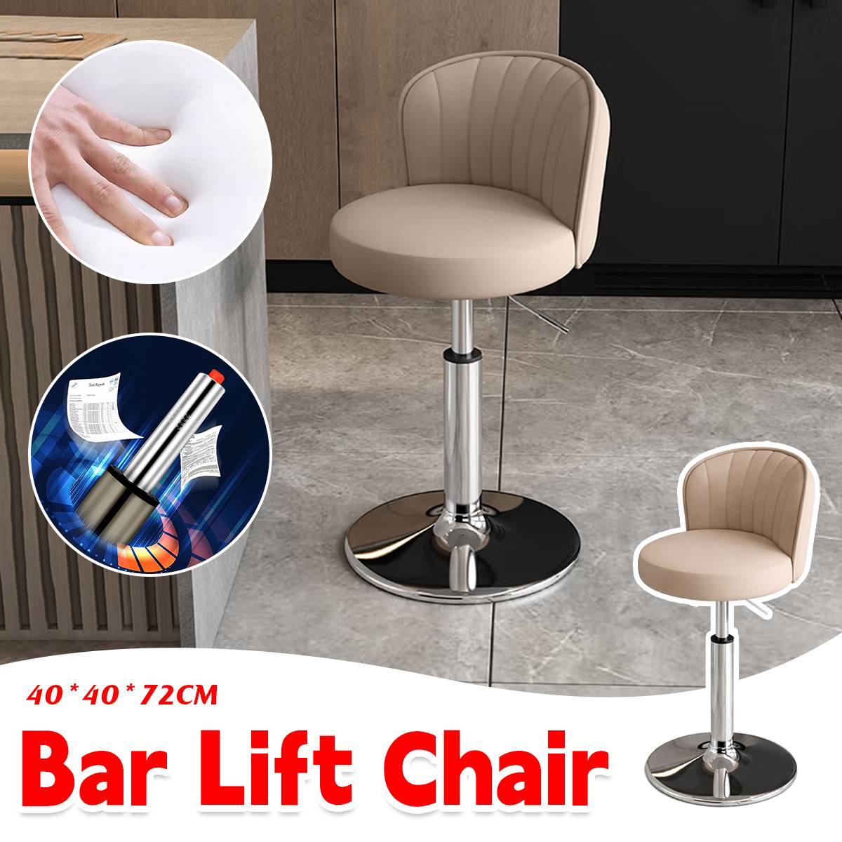 Restaurant Cashier High Chair Villa Bar Chair High Stool Turning Lifting Backrest Stool Front Desk Commercial Swivel Chair