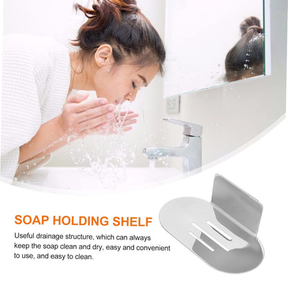 Stainless Steel Soap Dish Wall-Mounted Bathroom Shower Rack