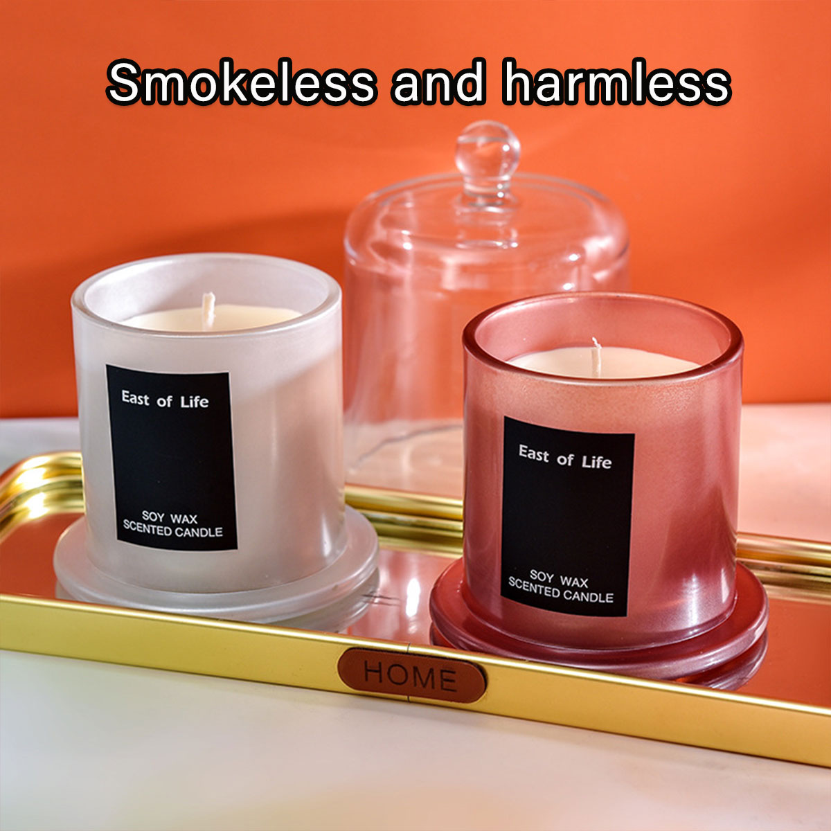 2Pcs Smokeless Glass Aromatherapy Candles Scented Gift Set for Relaxation AU