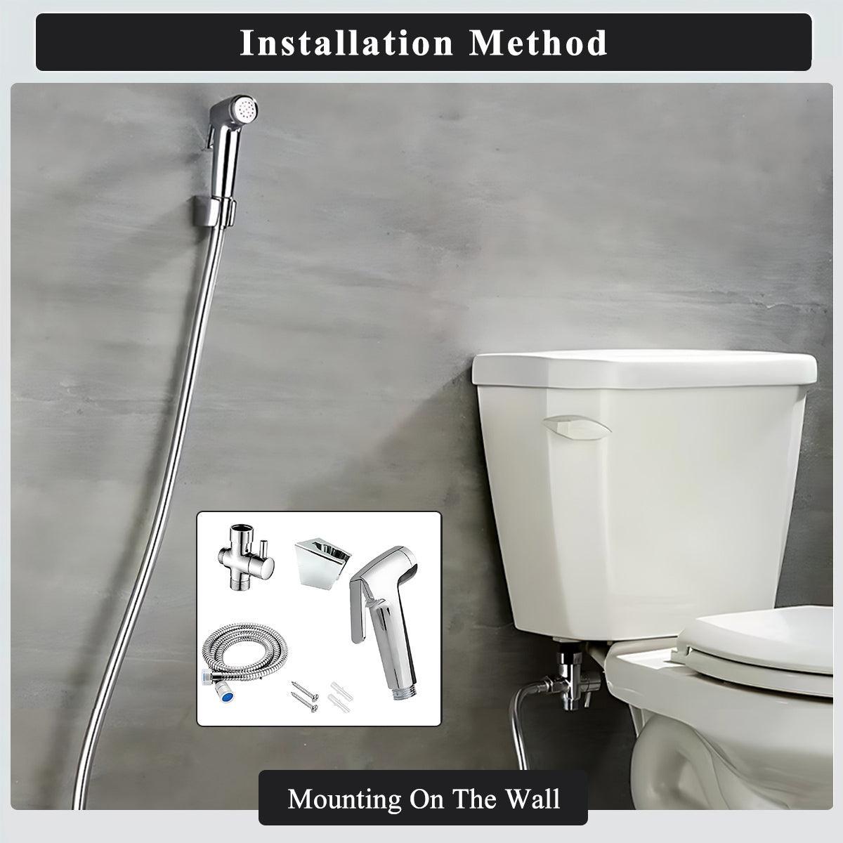 Handheld Shower Head Set with Hose and Bracket – Product View 3