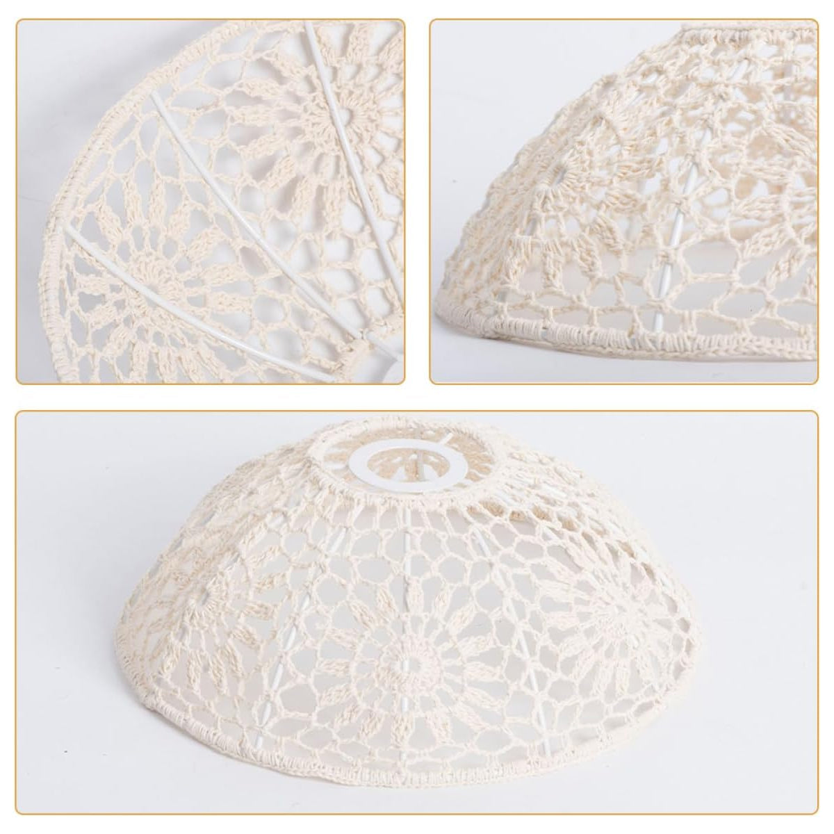 Bohemian Cotton Rope Woven Lampshade for Ceiling Pendant 30cm
