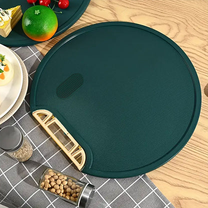 Round Green Plastic Kitchen Chopping Board Household Food Cutting Board Tool