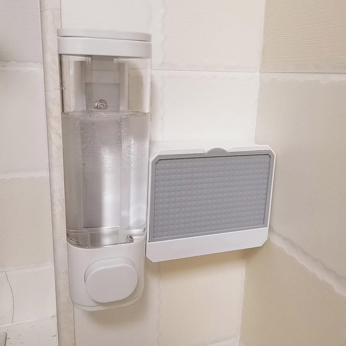 Wall Mounted Soap Dispenser Manual Press Shower Gel Bottle