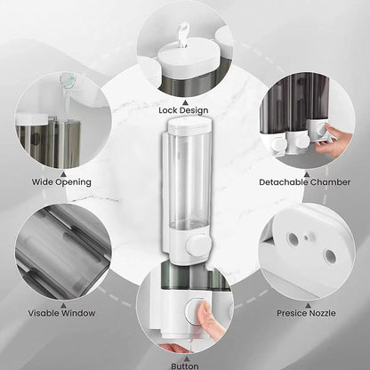 Wall Mounted Soap Dispenser Manual Press Shower Gel Bottle