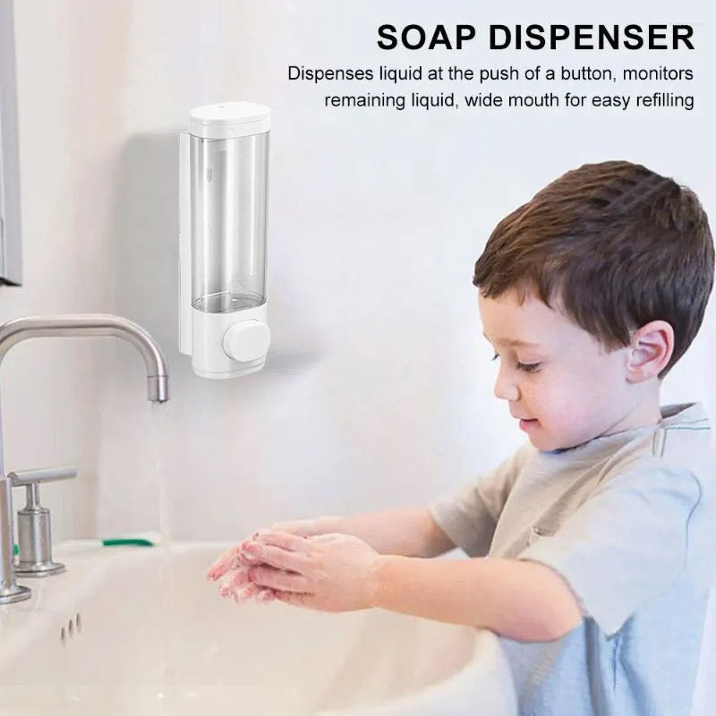 Wall Mounted Soap Dispenser Manual Press Shower Gel Bottle
