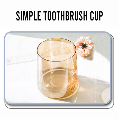 2 Pcs Glass Toothbrush Cups Set for Hotel Bathroom