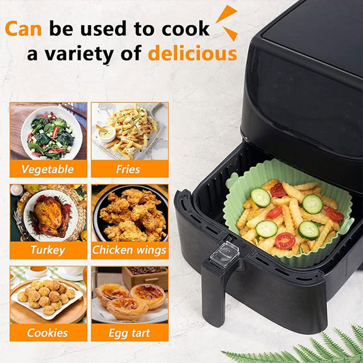 2PCS Silicone Air Fryer Baking Pan Round Household Tray Reusable Non Stick AU