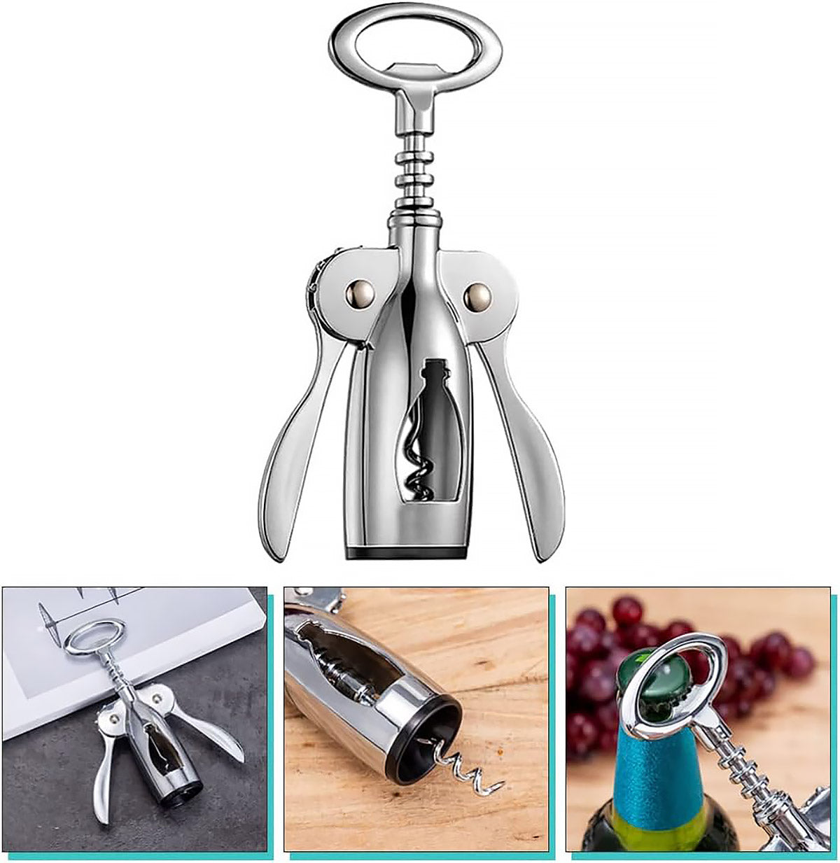 Bottle Opener Cork Screw Wine Bottle Opener Corkscrew winged corkscrew ZincAlloy