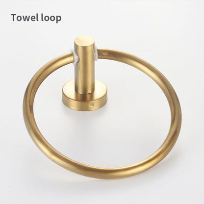 Bathroom Towel Rack Wall Mounted Towel Ring Black Toilet Paper Holder Shelf AU