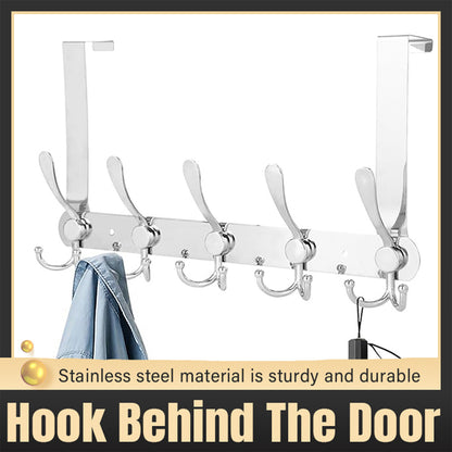 5 Hooks Stainless Steel Door Hook Coat Storage Organizer