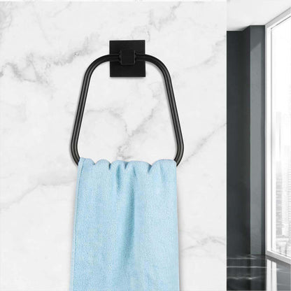 Towel Ring Rectangular Towel Rack Wall Mount Towel Hanging Ring for Bathroom