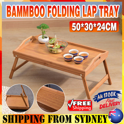 Bamboo Folding Lap Tray for Tea Coffee Breakfast in Bed