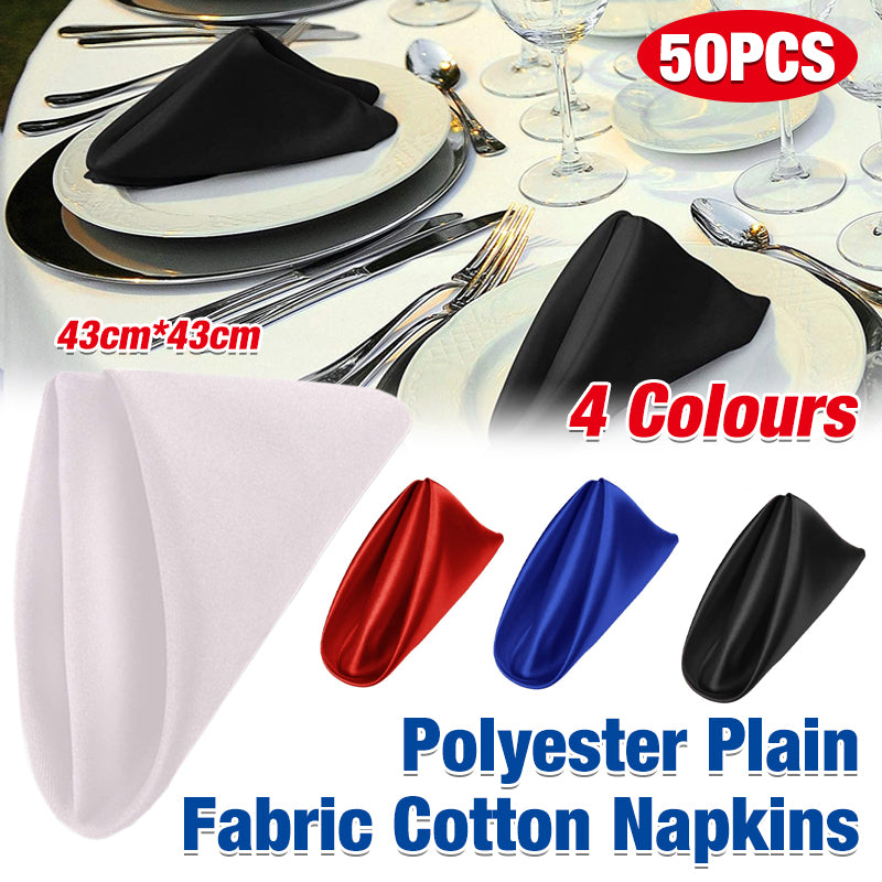 50 Pcs Polyester Square Cloth Napkins for Wedding Dining