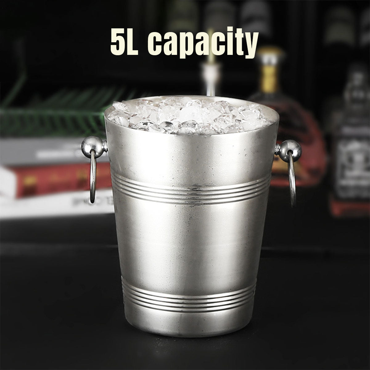 5L Stainless Steel Ice Bucket for Champagne Wine and Bar