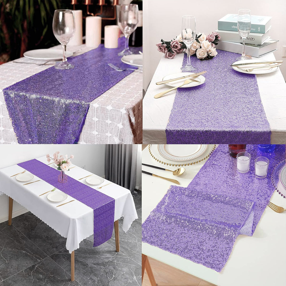 Sequin Table Runner 30x180cm for Wedding Party Decor