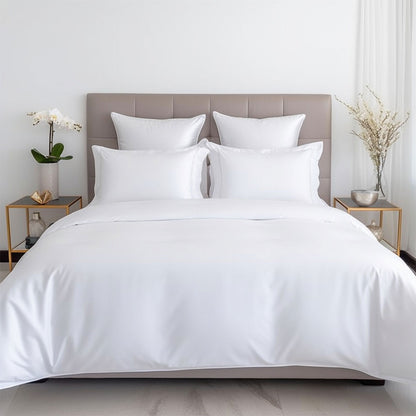 Hotel Quality White Duvet Cover Soft Fabric Bedding Set