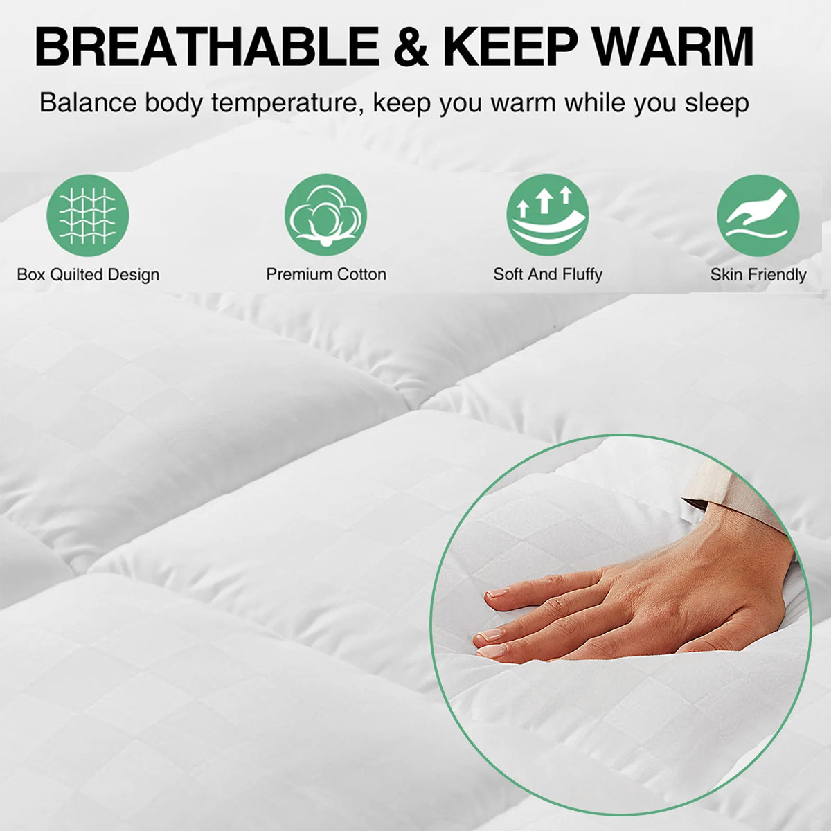 Hotel Mattress Comfort Pad 7cm Quilted Cotton Topper