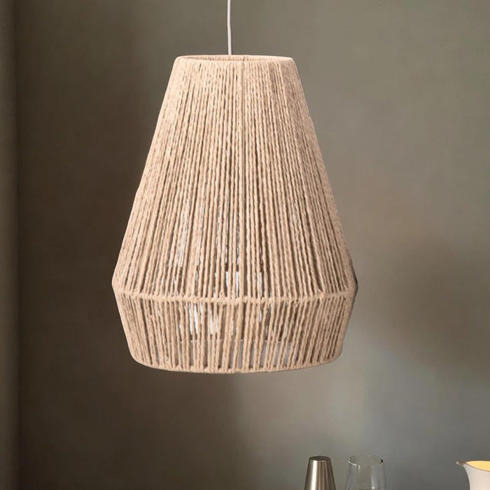Pendant Light Shade with Woven Paper Rope