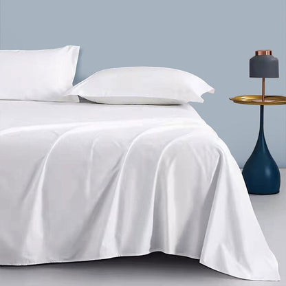 White Cotton Bed Sheet Hotel Quality Satin Weave