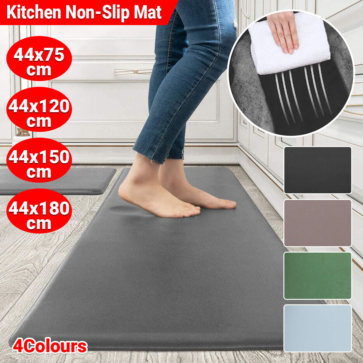 PVC Anti-Fatigue Kitchen Floor Mat Non-Slip Waterproof Cushion
