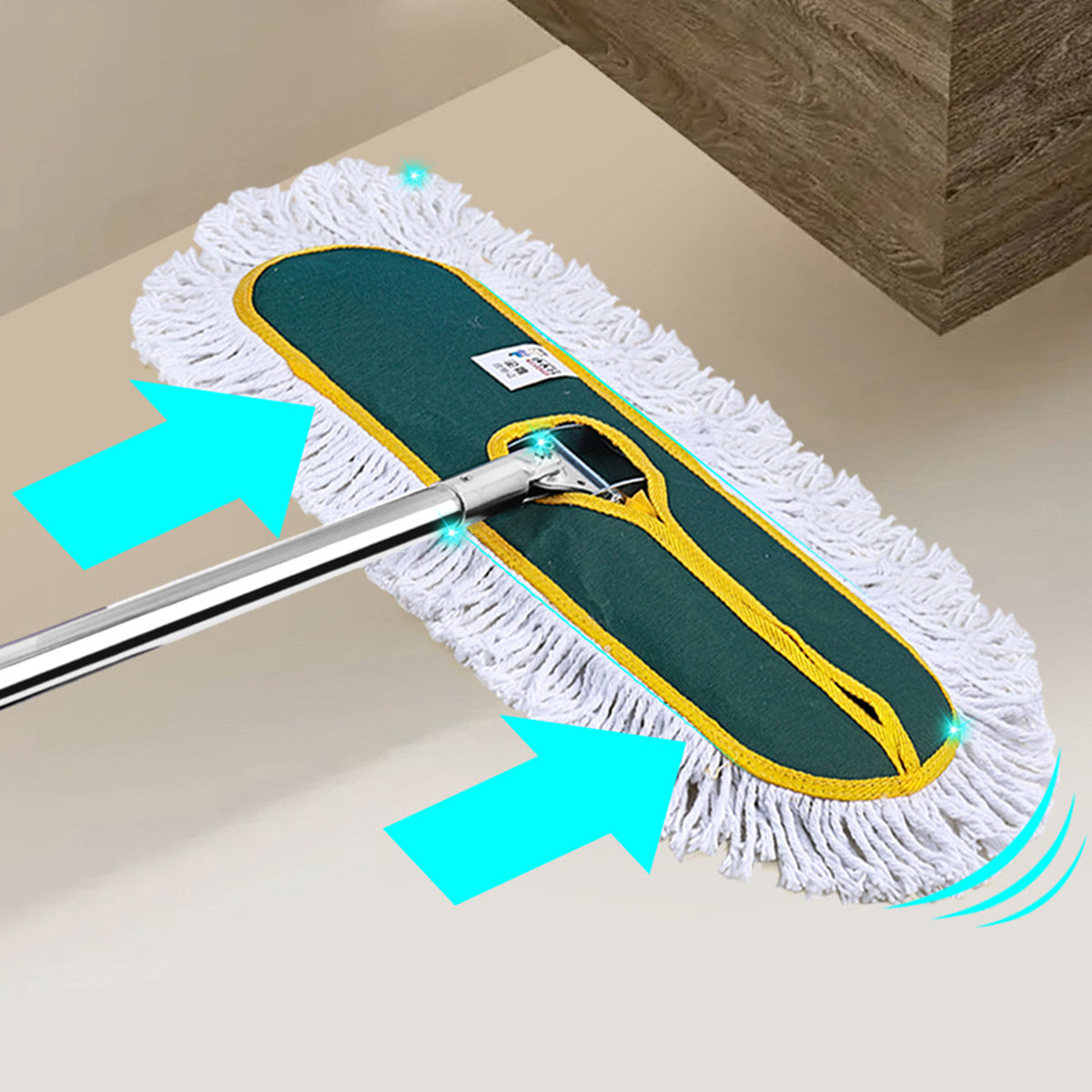 Extra Long Mop Assembly Anti-Slip Handle Floor Cleaning Tool Household Cleaner