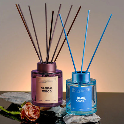 5 Pcs 120ml Scented Reed Diffuser Set Flame-Free Rattan