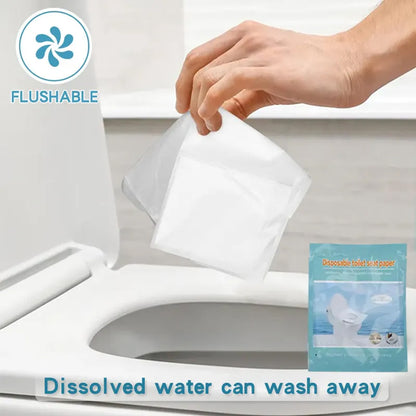 50 Pcs Dissolvable Disposable Toilet Seat Pads Travel Hotel