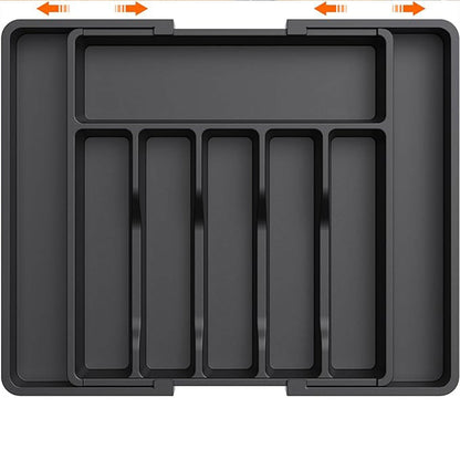 Extendable Cutlery Storage Box Household Portable Retractable Tray Organizer