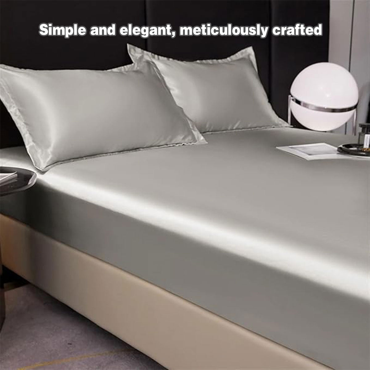 Ice Silk Bed Sheet Set 3 Piece Solid Color Summer Bedding Cover